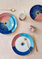 The Mia DNR0081 Eye Pasta Tabağı 6 Lı Set - 21 cm