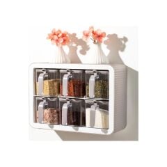 Kosova 438-C Nirvana 6 Lı Standlı Baharatlık Seti - Cappuccino - Beyaz