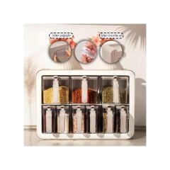 Kosova 439-C Nirvana 9 Lu Standlı Baharatlık Seti - Cappuccino - Beyaz