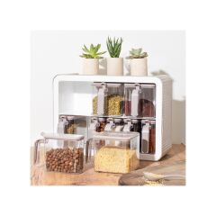 Kosova 439-C Nirvana 9 Lu Standlı Baharatlık Seti - Cappuccino - Beyaz