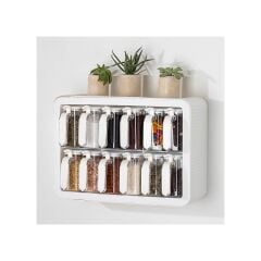 Kosova 440-B Nirvana 12 Li Standlı Baharatlık Seti - Beyaz - Beyaz