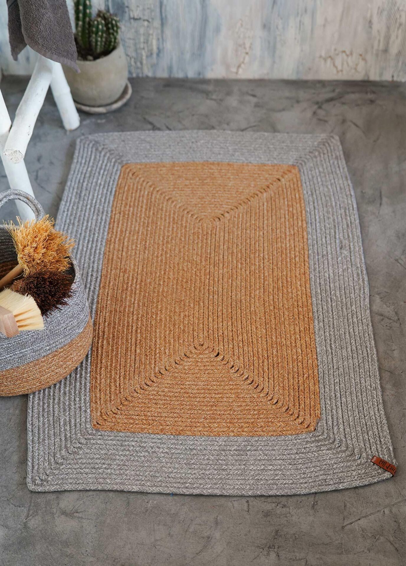 The Mia SPT0043 Jutte Dikdörtgen Halı Bambu Gri 60x90 Cm