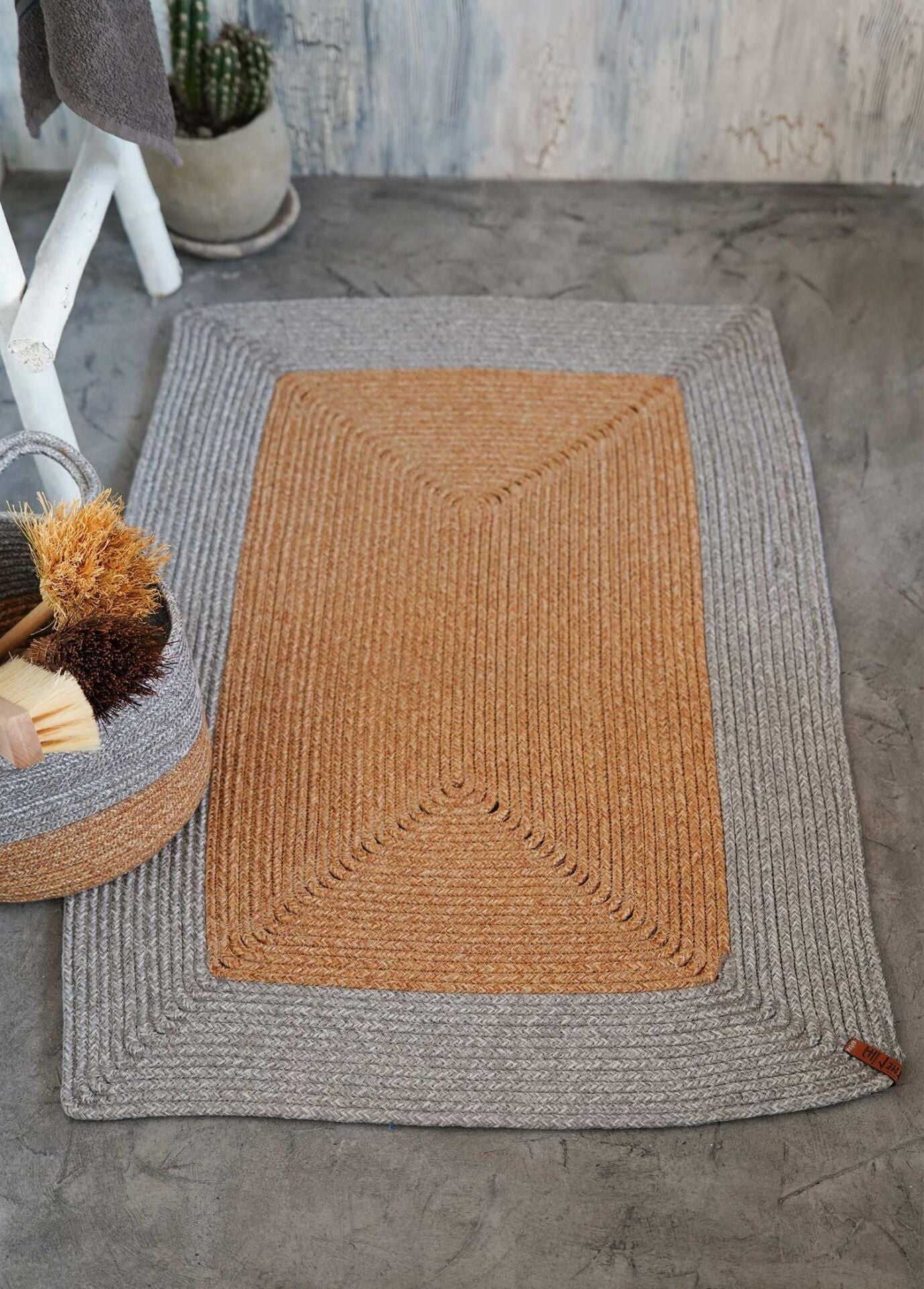 The Mia SPT0043 Jutte Dikdörtgen Halı Bambu Gri 60x90 Cm