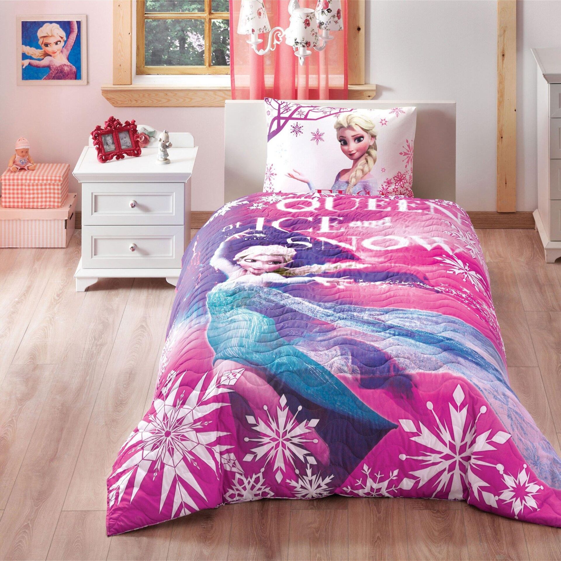 Taç Lisanslı Disney Frozen Elsa  4 Mevsim Complete Set Tek Kişilik