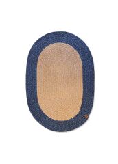 The Mia SPT0047 Jutte Oval Halı Bambu Lacivert 60x90 Cm