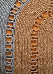 The Mia SPT0049 Jutte Oval Halı Bambu Gri 80x120 Cm