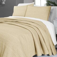 Sarev Echo V13 Sarı Yatak Örtüsü Tek Kişilik