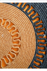 The Mia SPT0050 Jutte Oval Halı Bambu Lacivert 80x120 Cm