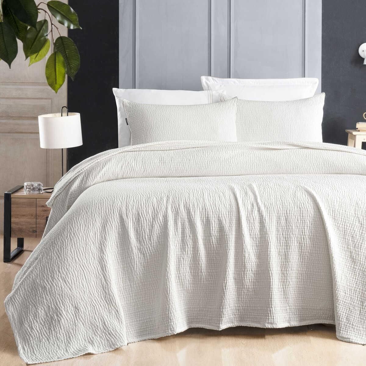 Sarev Echo V11 Ekru Yatak Örtüsü Çift Kişilik