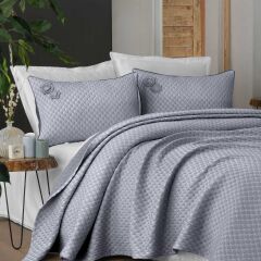 Sarev Belis V4 Mavi Yatak Örtüsü Çift Kişilik