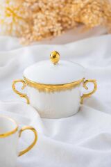 Acar 5205 Safira Porselen Kapaklı Kase Gold