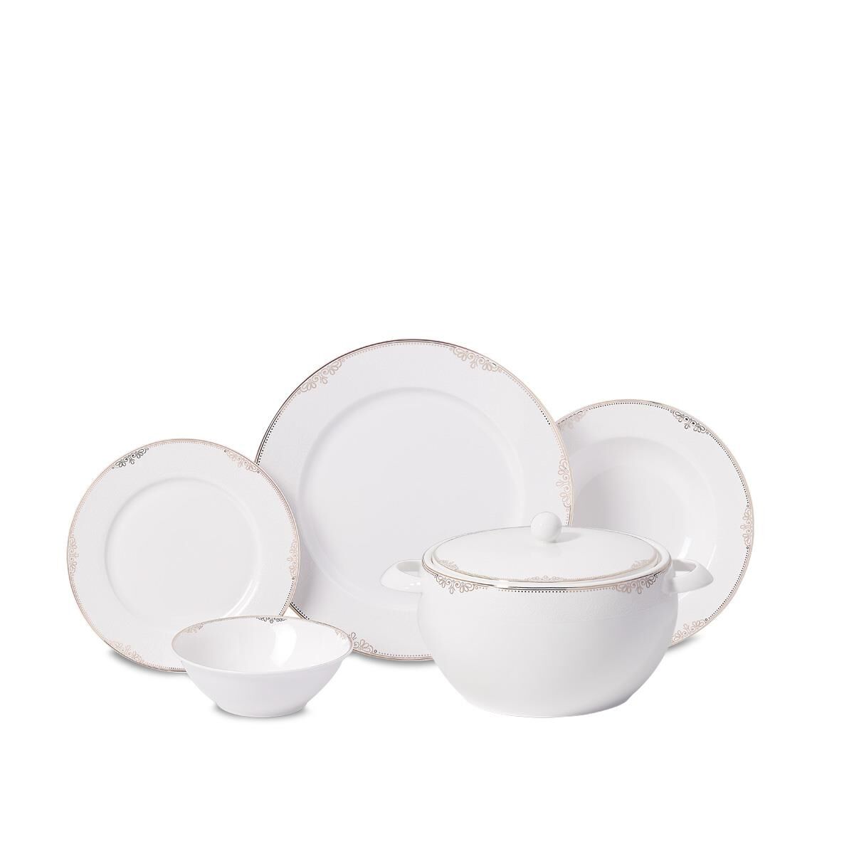 Korkmaz A8372 Perla Collection 60 Parça Yuvarlak Yemek Takımı