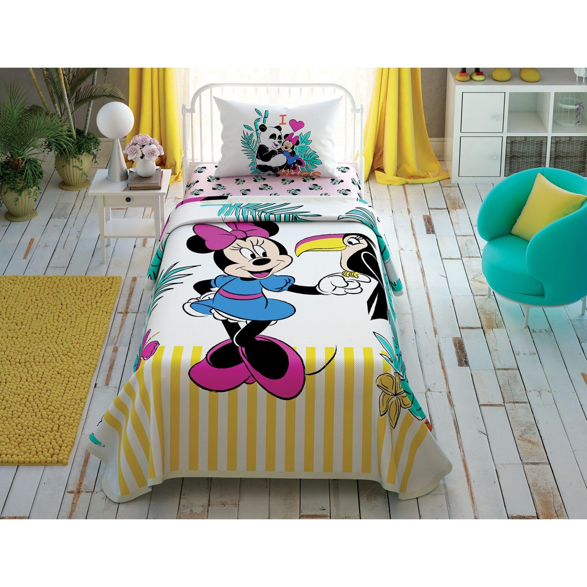 Taç Disney Minnie Tropicool Tek Kişilik Pike Takımı