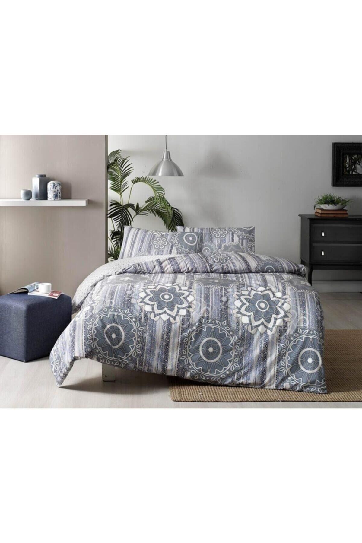 Taç Abel Ranforce Mavi Nevresim Takımı Çift Kişilik