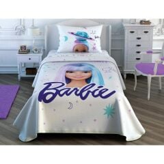 Taç Barbie Space Tek Kişilik Pike Takımı