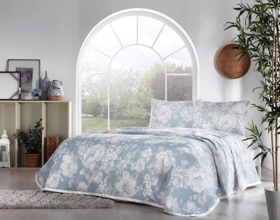 Taç Bennet V3 Mavi Pike Takımı Tek Kişilik