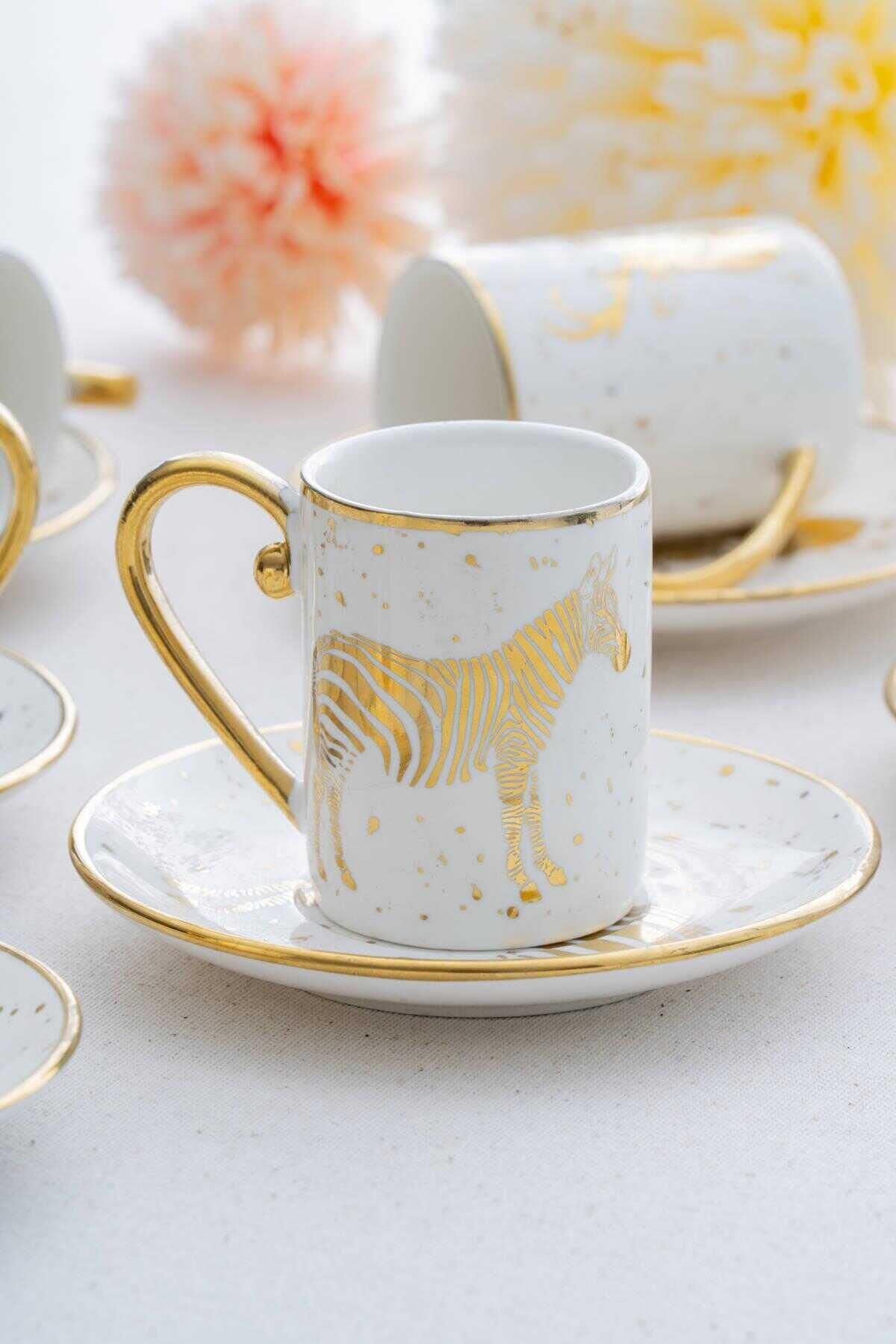 Acar 5121 Alora 6 Lı Kahve Fincan Takımı Zebra