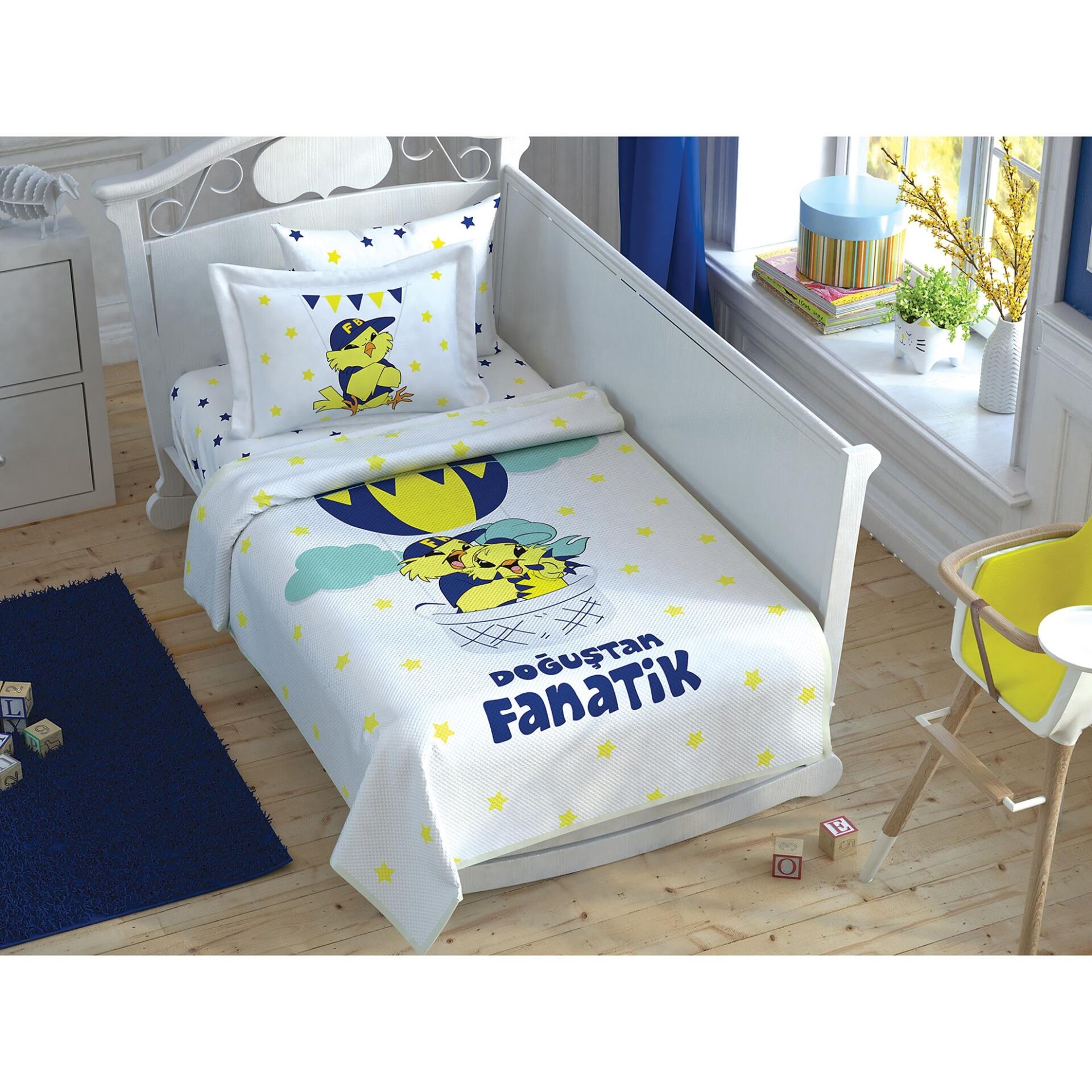 Taç Lisanslı Fenerbahçe Sarı Kanarya Fanatik Baby Bebek Pike Takımı