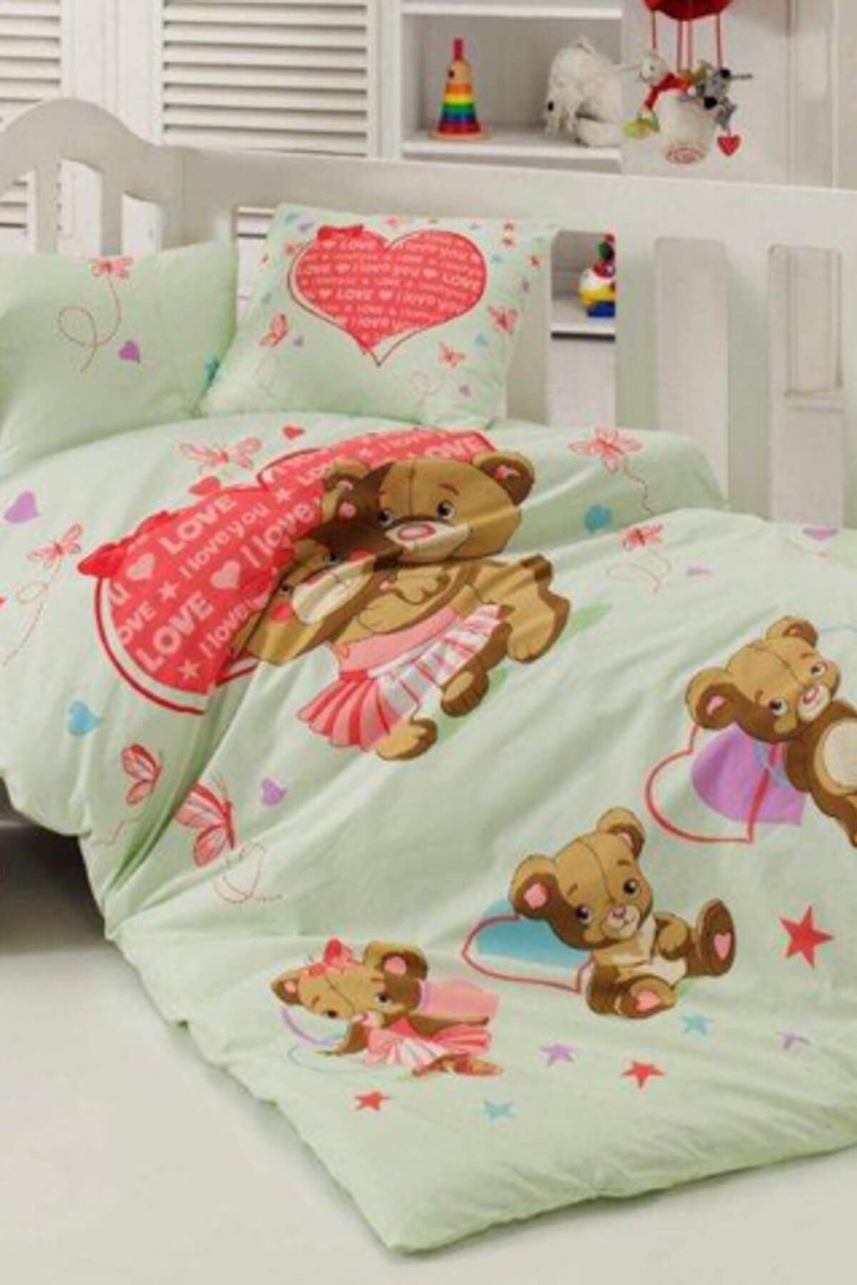 Kristal Ranforce Ayıcık V5 Bebek Nevresim Takımı