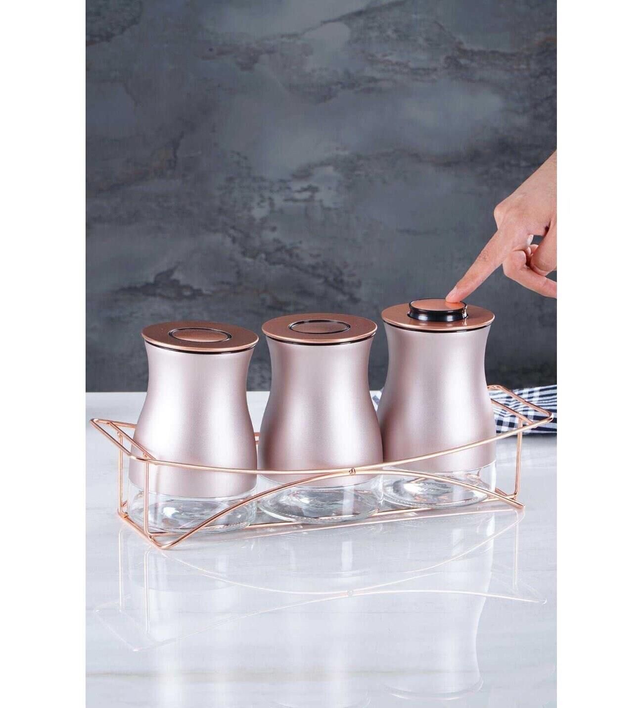 Acar 11647 3 Parça Standlı Cam Baharat Seti