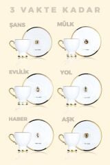 Acar 0097 3 Vakte Kadar 6 Kişilik Porselen Fincan Takımı - Gold