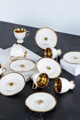 Acar 0097 3 Vakte Kadar 6 Kişilik Porselen Fincan Takımı - Gold