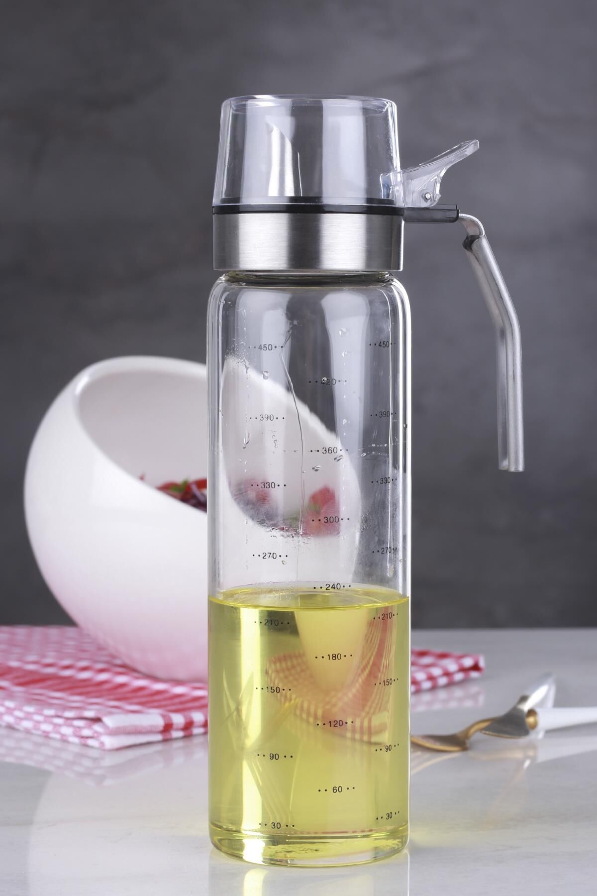 Acar 10237 Borosilikat Kapaklı Cam Yağlık