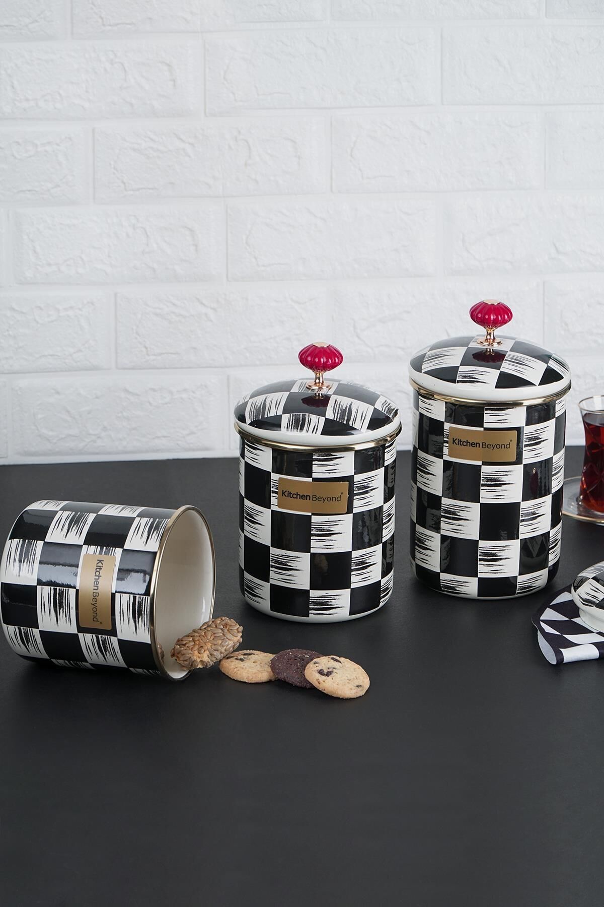 Acar 231 Qualita King Emaye 3 Parça Kavanoz Seti