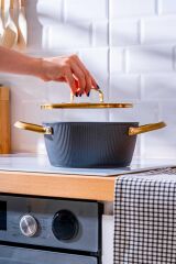 Acar 6767 Ultimate Pro 5 Parça Tencere Seti Siyah Gold