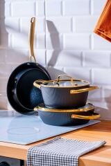 Acar 6767 Ultimate Pro 5 Parça Tencere Seti Siyah Gold