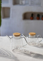 The Mia SSE0021 Bambu Kapaklı Süzgeçli Demlik 800 ML