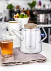 The Mia SSE0021 Bambu Kapaklı Süzgeçli Demlik 800 ML