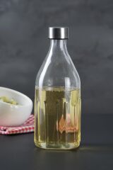 Acar 10226 Metal Kapaklı Yuvarlak Cam Şişe 1 lt