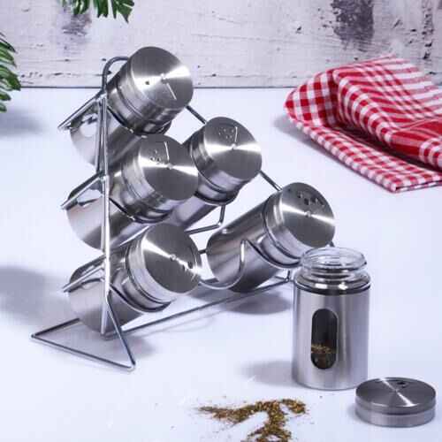 Kosova CAM-432 Metal 6 Lı Baharatlık Seti Piramit