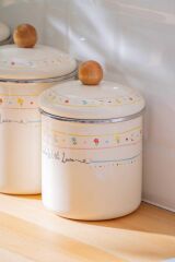 Acar 7712 Made With Love Emaye 3 Lü Kavanoz Takımı