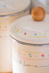 Acar 7712 Made With Love Emaye 3 Lü Kavanoz Takımı