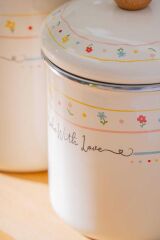 Acar 7712 Made With Love Emaye 3 Lü Kavanoz Takımı