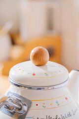 Acar 7709 Made With Love Emaye Tombul Çaydanlık Takımı