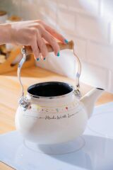 Acar 7709 Made With Love Emaye Tombul Çaydanlık Takımı