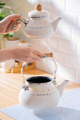 Acar 7709 Made With Love Emaye Tombul Çaydanlık Takımı