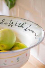 Acar 7711 Made With Love Emaye Ayaklı Büyük Meyvelik 28 Cm