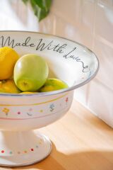 Acar 7711 Made With Love Emaye Ayaklı Büyük Meyvelik 28 Cm