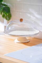 Acar 7714 Made With Love Emaye Ayaklı Kek Fanusu