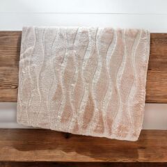 Pololife Embos Desenli Battaniye Pudra Çift Kişilik 220x240 Cm