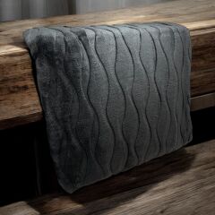 Pololife Embos Desenli Battaniye Antrasit Çift Kişilik 220x240 Cm