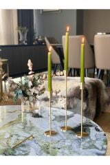 The Mia BRS0097 Brass Pirinç Şamdan 3 Lü Set