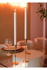 The Mia BRS0096 Brass Pirinç Şamdan 2 Li Set