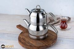 Acar 312 Armin Aile Boy Çelik Çaydanlık Takımı - Inox