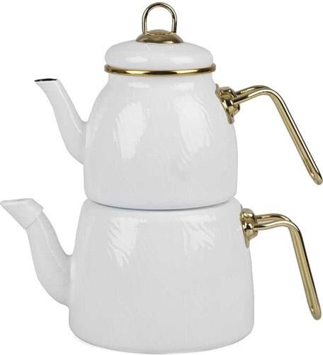 Acar 11531 Hüma Beyaz Çaydanlık Takımı