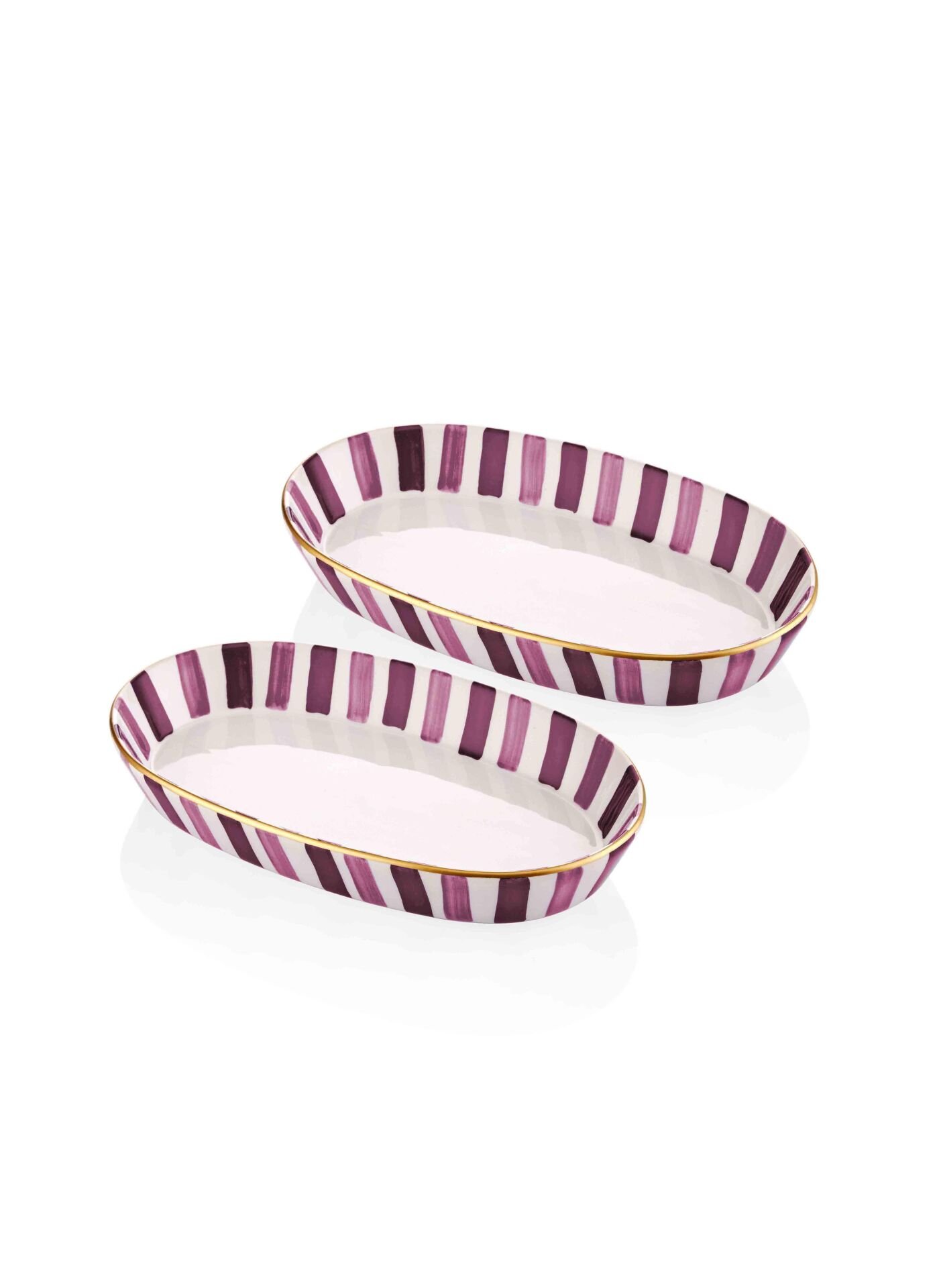 The Mia FEZ0042 FEZ 2 Li Oval Servis Seti 15x25x4 Cm Mor